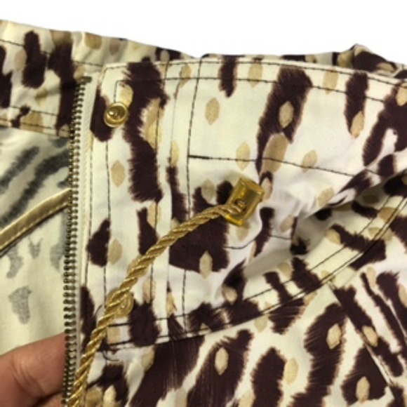 Just B Zip/Snap Drawstring Collar Animal Print Wide Sleeve Jacket Size L - Picture 5 of 12